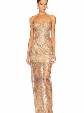 Bronx And Banco Women's Jasmine Maxi Dress - Tan/Beige - Size 6 AU/XS - Gold Bronx And Banco Women's Jasmine Maxi Dress - Tan/Beige - Size 6 AU/XS - Gold